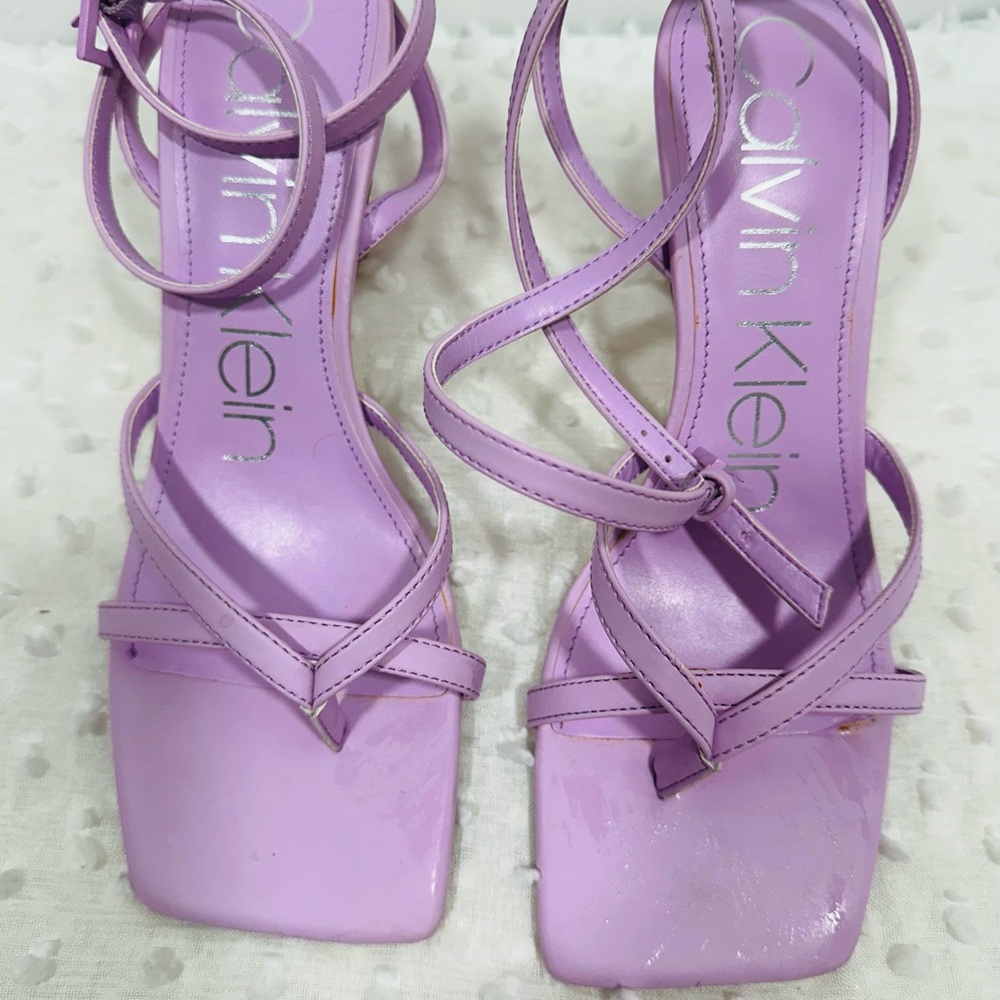 Calvin Klein Lavender Strappy Heels - Picture 2 of 7